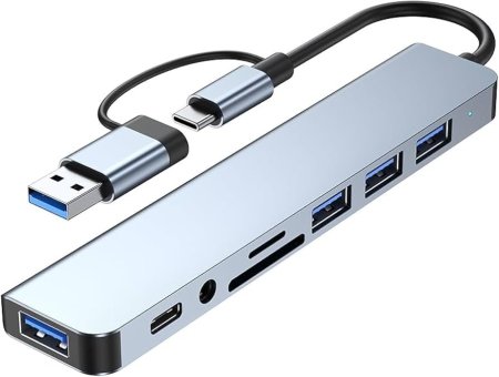 موزع منافذ USB Hub / Type-C Hub 8in1
