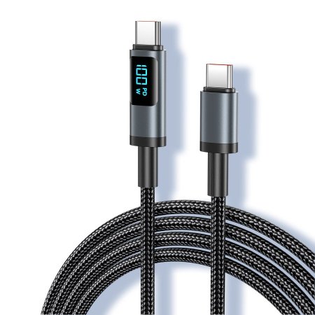 كيبل شحن سريع مع شاشة رقمية USB-C بطول 2 متر